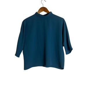 Uniqlo green high neck blouse. Size xs